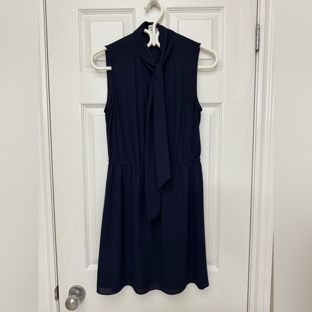 Aritizia Sunday Best Elegant Navy Sleeveless Dress, Size S